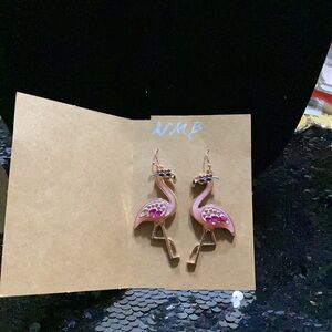 Elegant Flamingo Earrings with Pink Accents